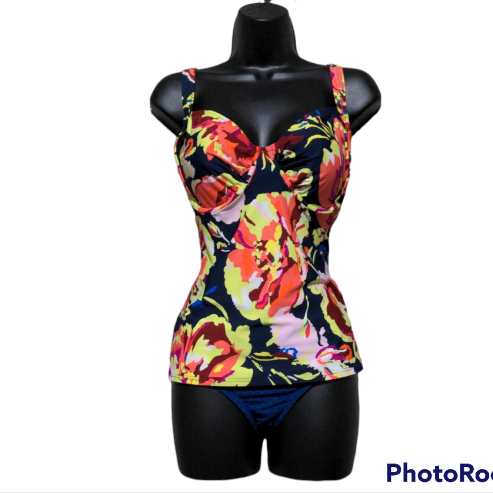Title Nine Floral Tankini & Bottoms Matching Swimsuit